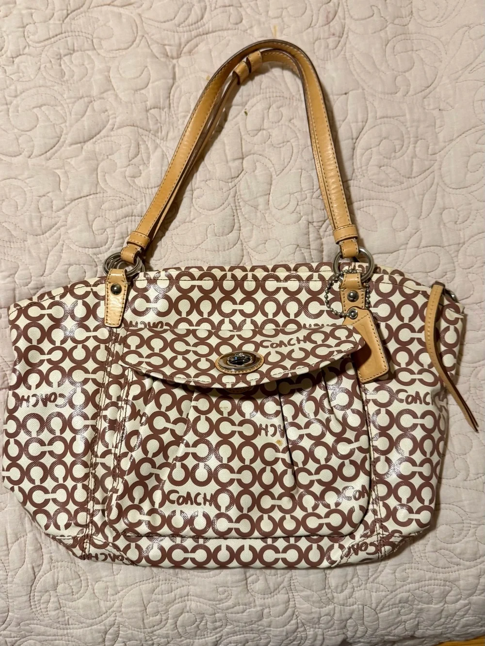 Coach Leah Optic Art Coated Canvas Large Bag Tote #13142